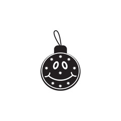 christmas smile ball icon. Toy element icon. Premium quality graphic design icon. Baby Signs, outline symbols collection icon for websites, web design, mobile app