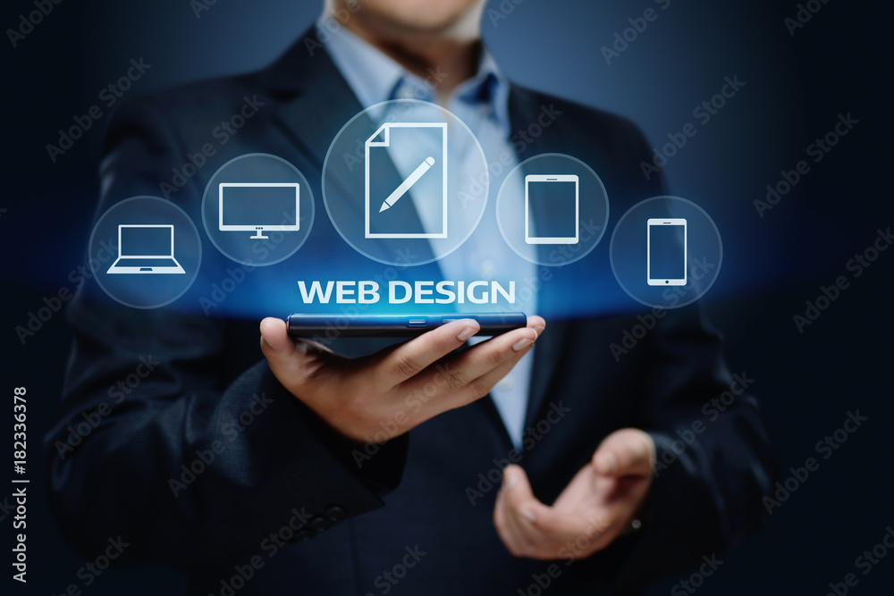 Wall mural responsive web desing website business internet technology concept
