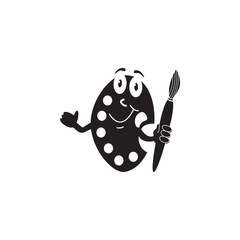 Cute Paint brush with palette icon. Toy element icon. Premium quality graphic design icon. Baby Signs, outline symbols collection icon for websites, web design, mobile app