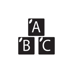 alphabet cubes with letters A,B,C icon. Toy element icon. Premium quality graphic design icon. Baby Signs, outline symbols collection icon for websites, web design, mobile app