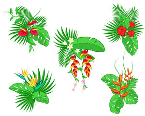 tropical bouquets stickers