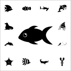 Fish icon. Set of cute aquatic animal icons. Web Icons Premium quality graphic design. Signs, outline symbols collection, simple icons for websites, web design, mobile app