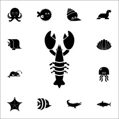 lobster icon. Set of cute aquatic animal icons. Web Icons Premium quality graphic design. Signs, outline symbols collection, simple icons for websites, web design, mobile app
