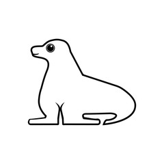 Cute seal line icon. Aquatic animal element icon. Premium quality graphic design. Signs, outline symbols collection icon for websites, web design, mobile app, info graphics