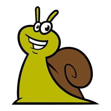 Cartoon Happy Snail Character