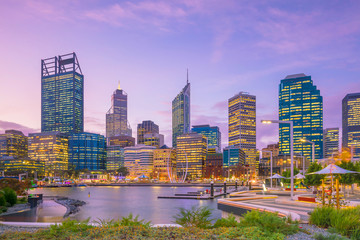 Downtown Perth skyline in Australia - obrazy, fototapety, plakaty