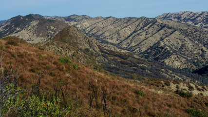 Western portion (first ridge clockwise direction in the loop trail) of the winding path the Blue Ridge trail at the Stebbins Cold Canyon in Californi