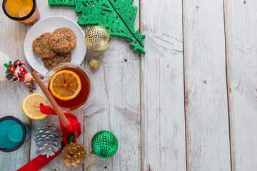 Hot christmas tea , Christmas decoration