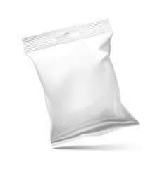 Naklejka premium Food snack pillow bag on white background. Vector illustration. Can be use for template your design, promo, adv.