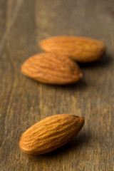 Macro of shelled almond kernels