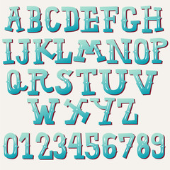 hand drawn vintage alphabet set