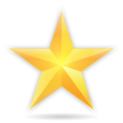 Golden christmas star icon isolated on white background. vector illustration