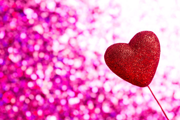 Fototapeta premium Valentine's day theme with heart shaped decoration on bokeh background