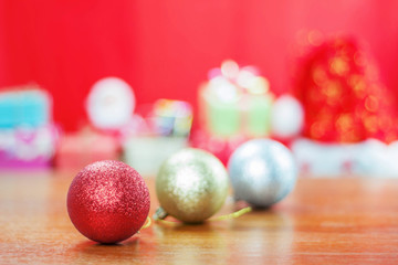 Balls and decorations on Christmas Day.