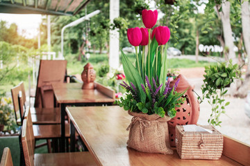 Bouquet on the table.