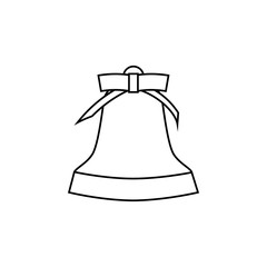 Bell line icon. Flat Vector icon - illustration of christmas bell icon isolated on white.