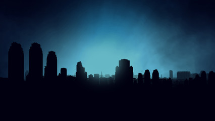 Fototapeta na wymiar City silhouette background
