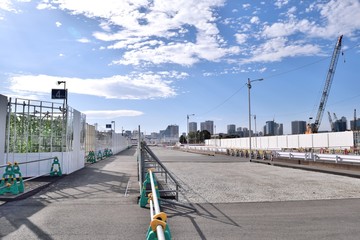 【東京都中央区】晴海ふ頭公園方面 東京オリンピック選手村工事
