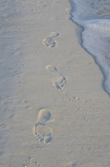 Foot prints in the sand