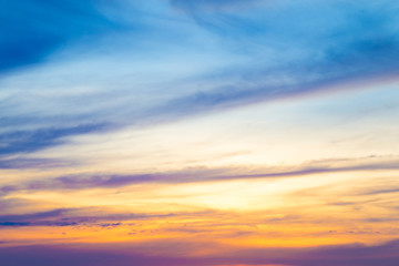Sky and sunset at sea.