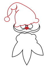 minimalist decoration, Santa print / Santa Claus / logo, sticker