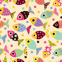 Cute fish.  Kids background.