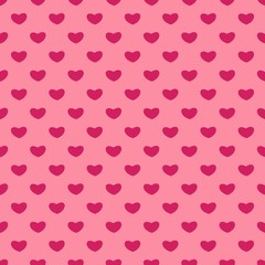 Valentines Day seamless patterns. Pink endless backgrounds with hearts.