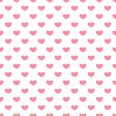 Valentines Day seamless patterns. Pink endless backgrounds with hearts.