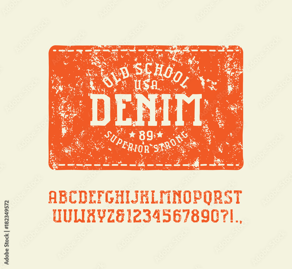 Fototapete serif font in the style of handmade graphics