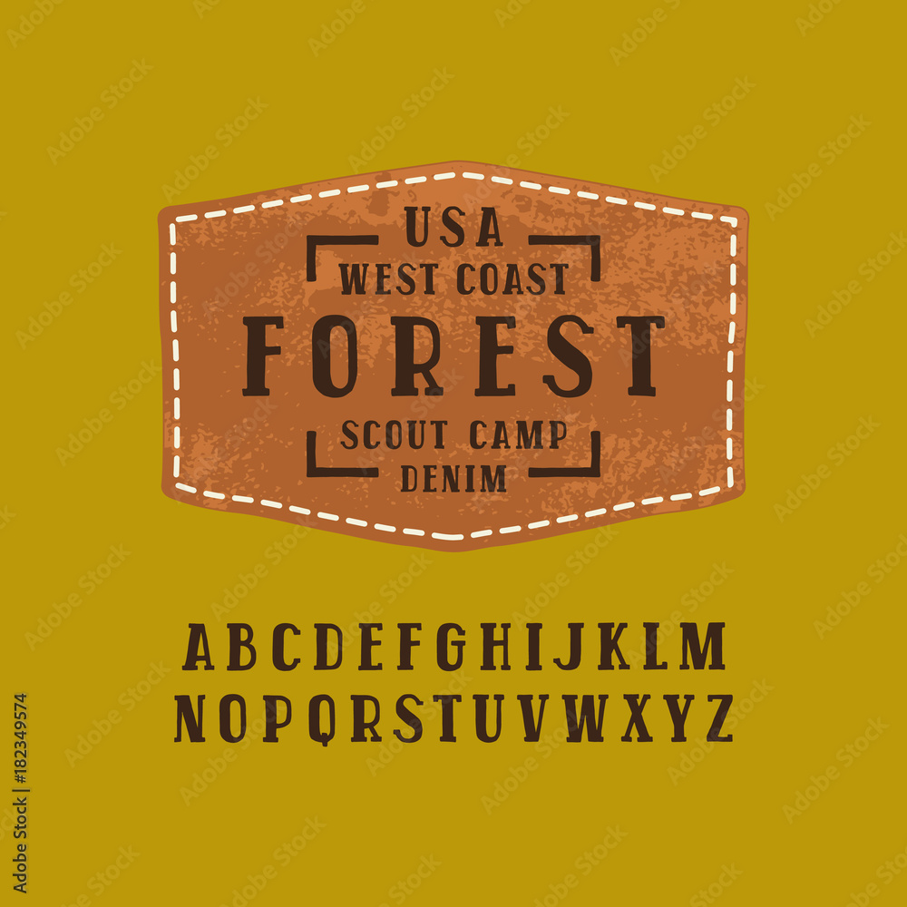 Fototapete serif font in the style of handmade graphics