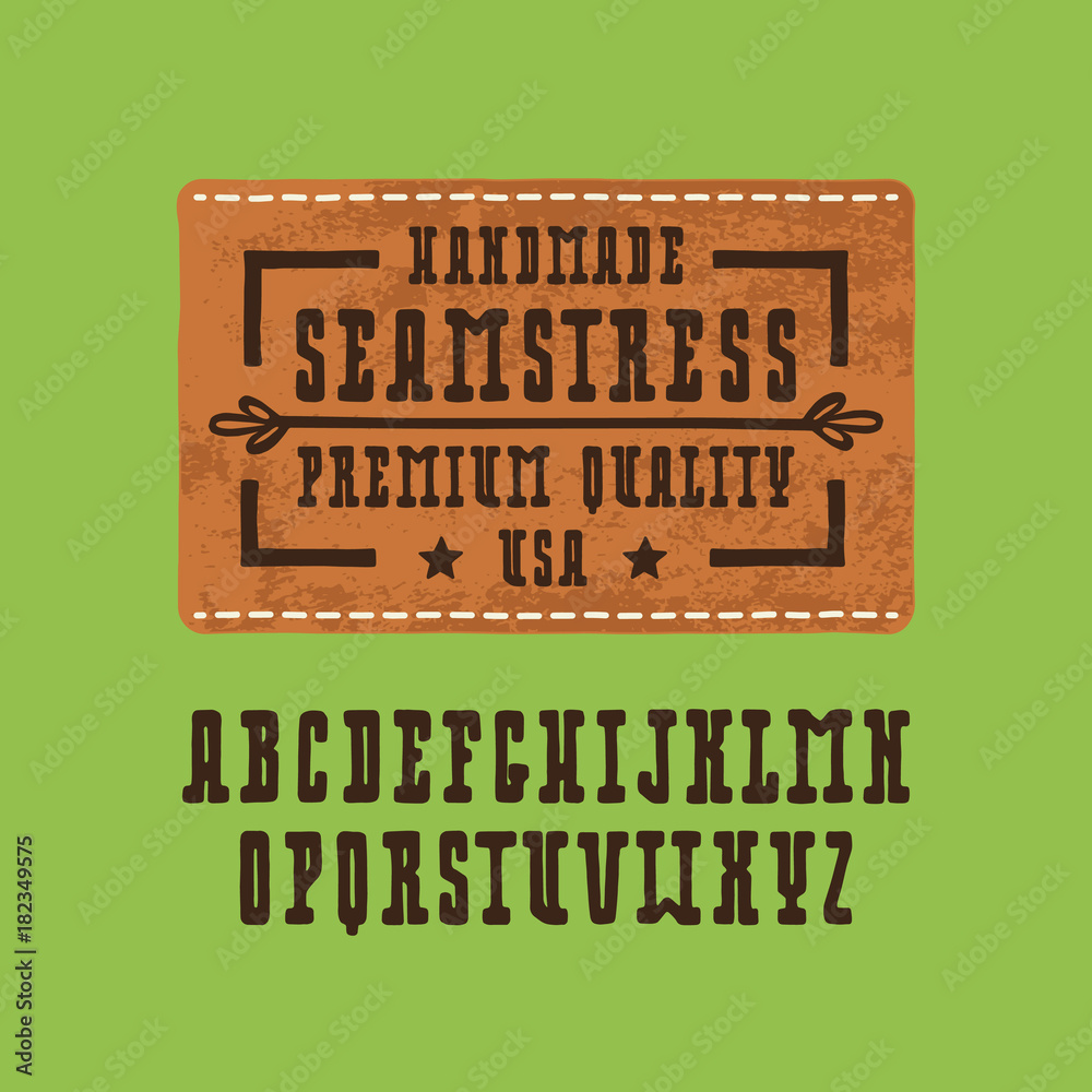 Fototapete serif font with rounded corners in the style of handmade graphics