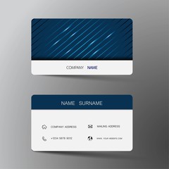Modern business card template design. With inspiration from the abstract. Contact card for company. Two sided blue and white . Vector illustration. 