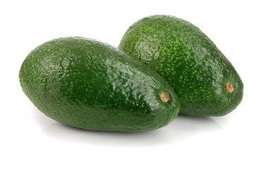 whole avocado isolated on white background close-up