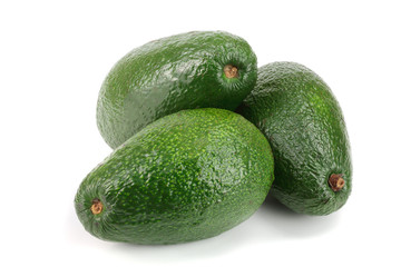 whole avocado isolated on white background close-up