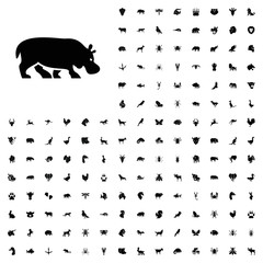 Hippopotamus icon illustration. animals icon set for web and mobile.