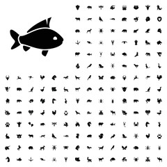Fish icon illustration. animals icon set for web and mobile.