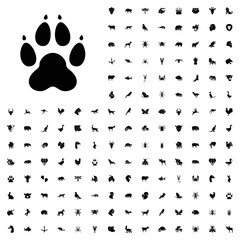 Animal paw icon illustration. animals icon set for web and mobile.