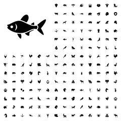 Fish icon illustration. animals icon set for web and mobile.