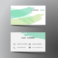 Modern business card template design. With inspiration from the brush. Contact card for company. Two sided. Vector illustration. 