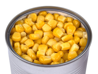 Сanned corn on a white background