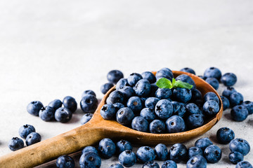 Blueberries isolated on white background, healthy nutrition concept