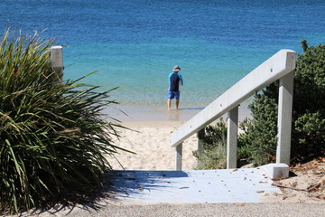 Aussie beach with man
