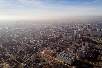 Fototapeta na wymiar Smog and air pollution in Katowice