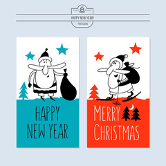 Christmas illustration with Santa Claus