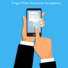 Finger print document acceptance