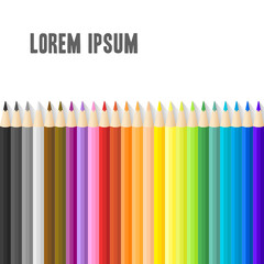 Color pencils set on white background