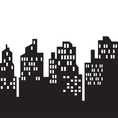 Obraz premium windows on city skylines in black and white