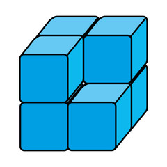 cube with blocks icon vector illustration design