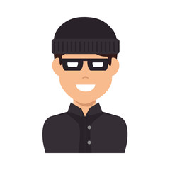 thief avatar character icon vector illustration design