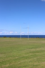 Sporting field with ocean view